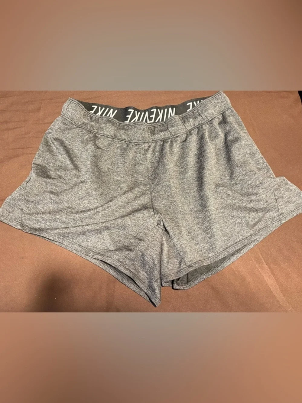 Nike Dark Gray Heather Athletic Shorts with Branded Waistband SZ M